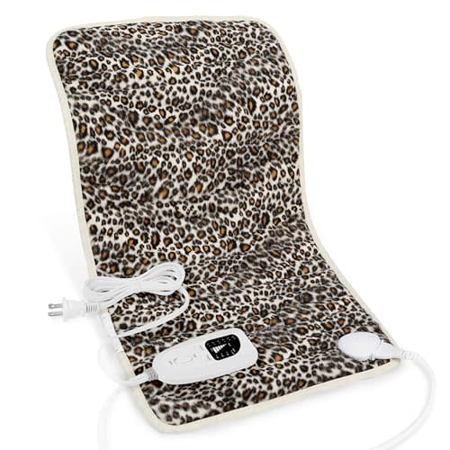 Deepsoon Heating Pad,Electric Heating Pads for Back,Neck,Moist Heating Pad for Abdomen Shoulder Knee Legs,Dry/Moist Heat&Auto Shut Off,Mother's Day Birthday for Men and Women,Leopard Print,24x12 Inch
