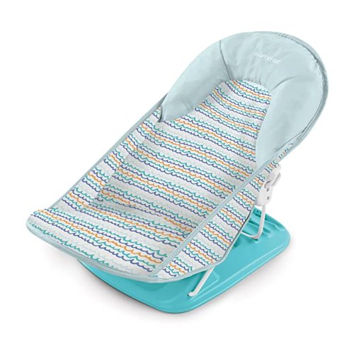 Summer Infant Deluxe Baby Bath Seat, Adjustable Support for Sink or Bathtub, Includes 3 Reclining Positions - Ride the Waves