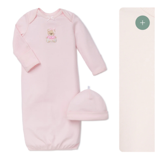 Pink Bear Sleeper Gown And Hat