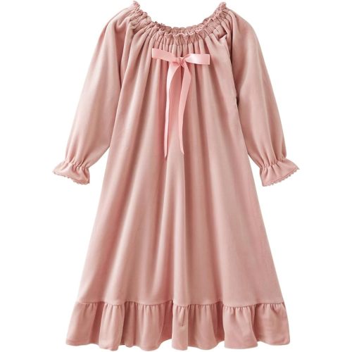 Girls Flannel Dress，Winter Princess Dresses Long Sleeve Gown 3-12Years