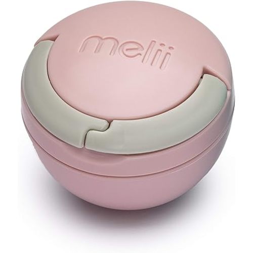 melii Pacifier Pod – Grey & Pink - Pacifier Storage Container with Carabiner Clip