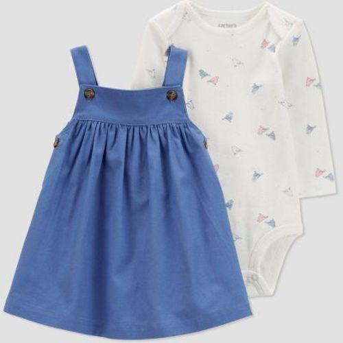 Carter's Just One You® Baby Girls' Birds Jumpersuit - Blue/White, Size: 12M