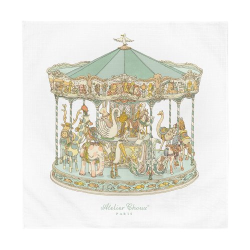Atelier Choux Paris Baby Organic Cotton Carousel Swaddle Blanket