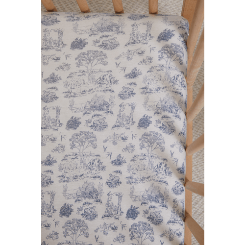 Preorder | Bleu Toile Crib Sheet