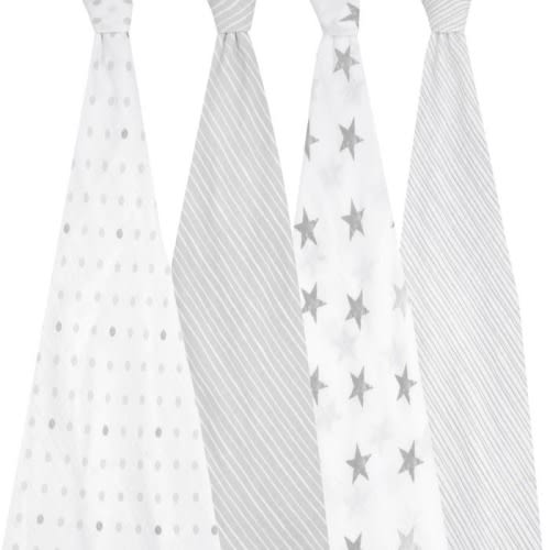 essentials cotton muslin swaddles 4 pack