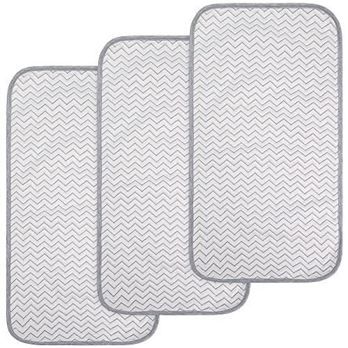 BlueSnail Ultra Soft and Absorbt Quilted Waterproof Changing Pad Liner 3pk (Gray)