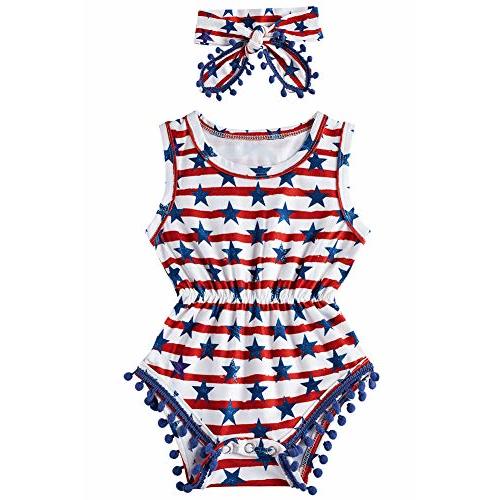Baby Girl Clothes 0-24 Months Floral Sleeveless Newborn Romper Jumpsuit Outfit Set with Headband