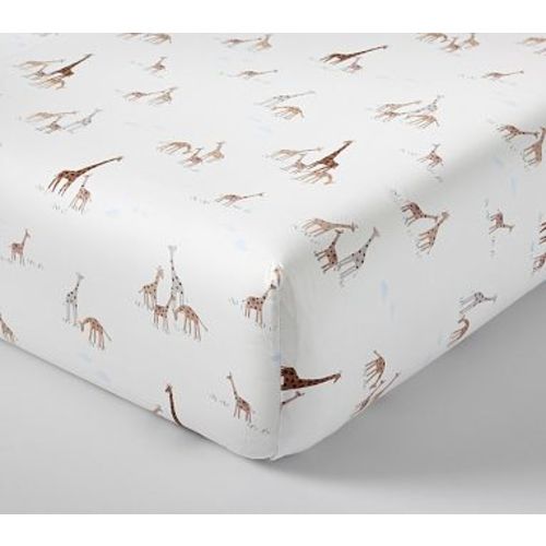 Goldie Giraffe Crib Fitted Sheet, Ivory Multi
