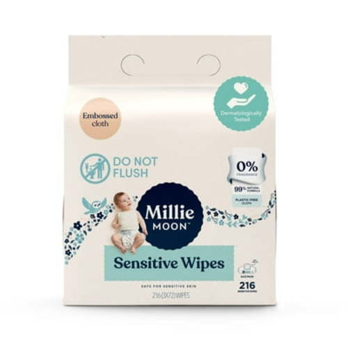 Millie Moon Sensitive Wipes, 216 Count