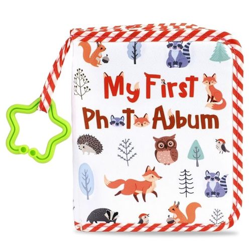 Baby's My First Family Album Soft Photo Cloth Book Animal My First Book of Photos Baby Memory Album Gift Holds 4x6 Pictures for Babies Newborn Toddler & Kids Baby Shower