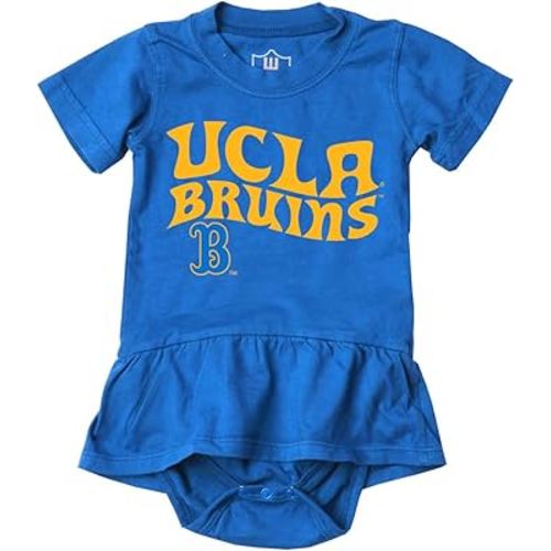 Wes and Willy College Sports Fan Baby Girls Ruffle Hopper Romper