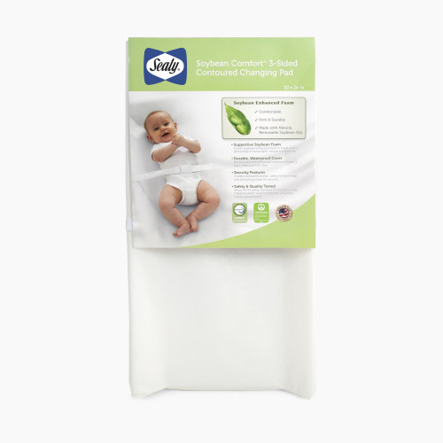 Sealy Soybean Comfort 3-Sided Contoured Diaper Changing Pad - White Peva