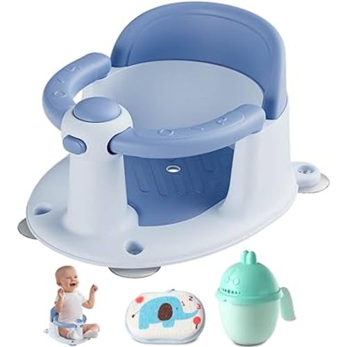 Baby Bath Seat, Baby Bath Seat for 6 Months & Up, Baby Bathtub Seat with Secure Suction Cups, Non-Slip Infant Bath Seat,Blue