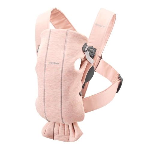 BabyBjörn Baby Carrier Mini, Light Pink, 3D Jersey | Infant Carrier (7-25 lbs), Ergonomic, Easy-to-Use