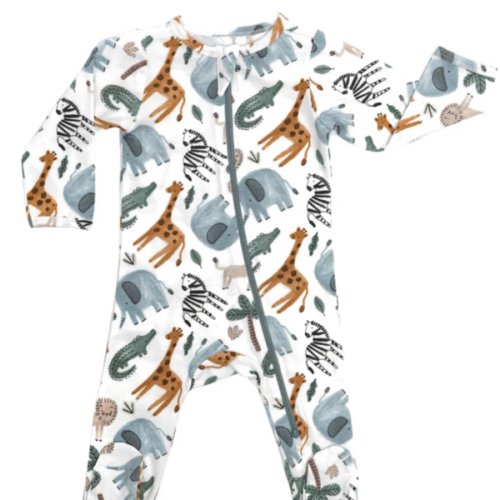 Organic Footie - Safari Animals – Norani Baby