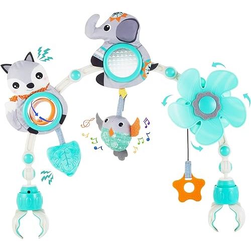 Adjustable Arch Bassinet Toys for Infant & Toddlers, Stroller Arch, Baby Crib Toys with Fascinating Toys for Stimulating Baby’s Senses and Developing Motor Skills