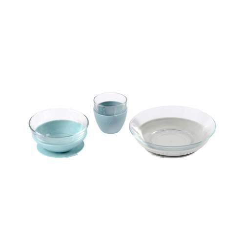 3-Piece Glass Suction Baby and Toddler Feeding Set