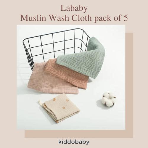 Jual Lababy Muslin Wash Cloth pack of 5 | Kain Washlap Bayi - Brown F (M) - Kota Administrasi Jakarta Selatan - Kiddobabystore | Tokopedia