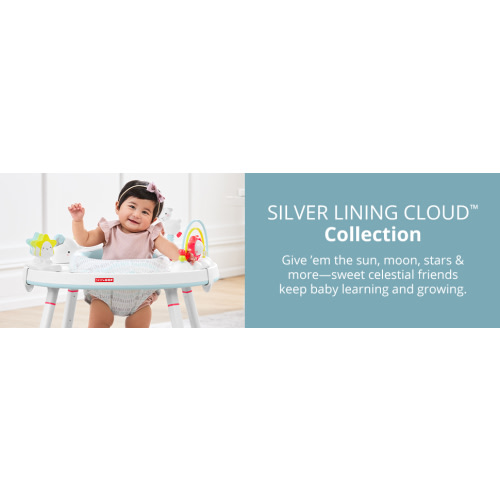 Skip Hop Baby Activity Center: Interactive Play Center with 3-Stage Grow-with-Me Functionality, 4mo+, Silver Lining Cloud