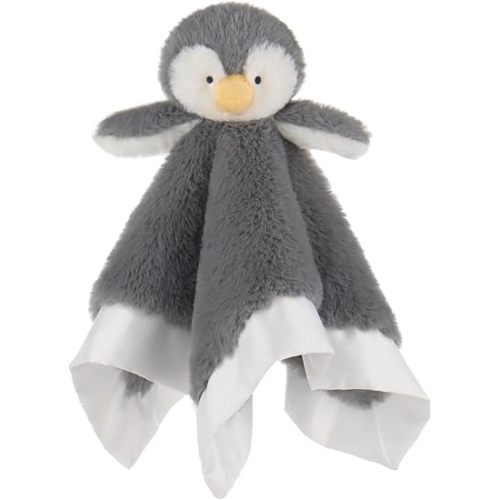 Apricot Lamb Stuffed Animals Soft Security Blanket Gray Penguin Infant Nursery Character Blanket Luxury Snuggler Plush(Gray Penguin, 14 Inches)