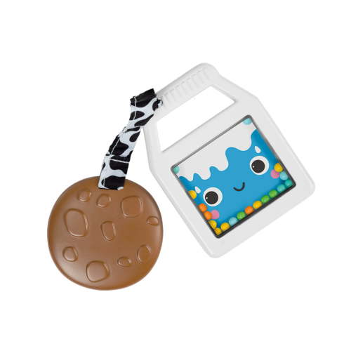 Bright Starts Cookies and Teethe 2-in-1 Rattle and Teether Toy, Unisex, for 3 Months Plus
