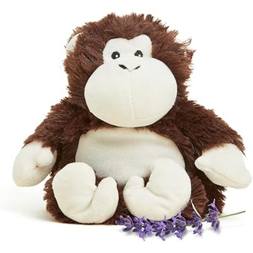 warmies Junior Microwavable & Weighted Stuffed Animals, Monkey - Heated Stuffed Animal Plushie for Warmth & Comfort - Cute Soft Plush Toys for Adults & Children (Boys, Girls, Babies & Toddlers)