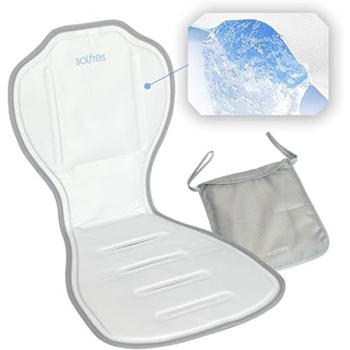 Solfres Hydro Gel Car Seat Cooler Mat for Baby. No Refrigeration Needed. Carseat and Stroller Cooling Pad Cushion Liner with Breathable 3D Mesh Anti-Slip Back. for Kids Toddlers 12-48 Months