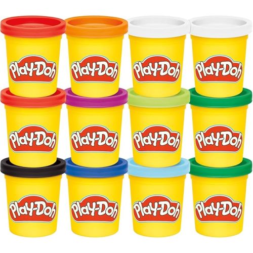 Play-Doh Jewel Colors Bulk 12-Pack of 4-Ounce Cans, Holiday Stocking Stuffers, Prizes & Party Favors, Kids Arts & Crafts, Preschool Toys, Ages 2+ (Amazon Exclusive), 1 Kg