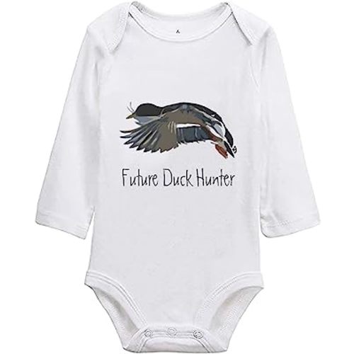 Newborn Baby Future Duck Hunter Funny Bodysuits Rompers Outfits White 0-24 Months