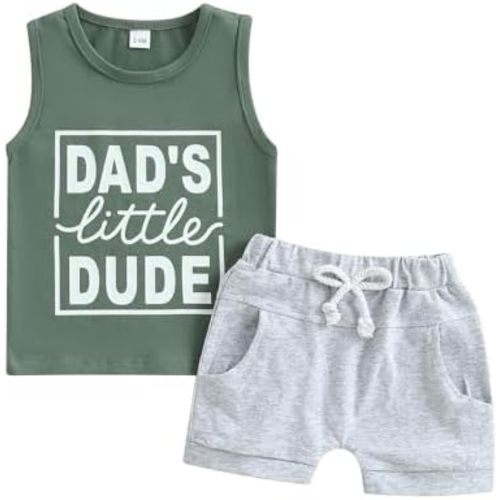 Toddler Baby Boy Summer Outfit Sleeveless T Shirt Top Casual Shorts Set Infant Newborn Clothes 6 12 18 24 Month 2T