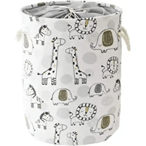 INough Baby Hamper Kids Laundry Basket, Laundry Hamper for Nursery Boys, Kids Storage Basket Safari Nursery Room Decor Clothes Hamper with Drawstring Closure Kids Hamper for Toddler Toys (Giraffe)