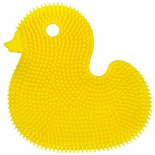 Innobaby Bathin' Smart Silicone Duck, Naturally Anti-Mold and Mildew, Ultra-Soft, Sensitive Skin Body Scrubber Gently Caress Away Cradle Cap and Dirt on Babies, Parents and Kids