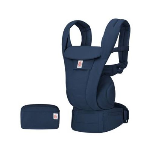 Ergobaby Omni Deluxe Cotton All-in-One Baby Carrier - Midnight Navy: Buckle Closure, Adjustable Harness, Infant Head Support, Lumbar Support