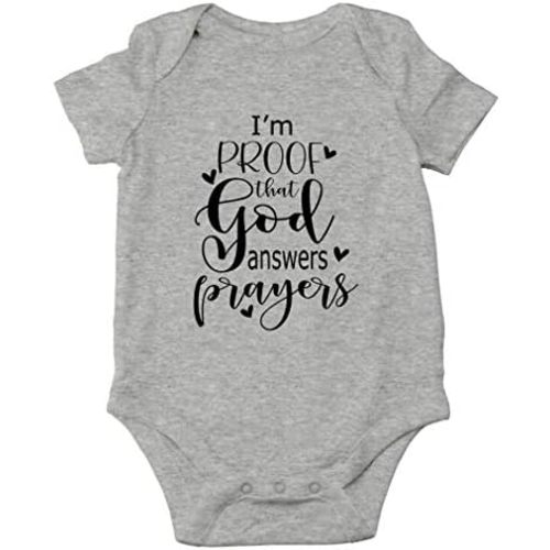 AW Fashions I'm Proof That God Answers Prayers Baby Bodysuit Cute Newborn Boy Funny Rompers Girl Clothes