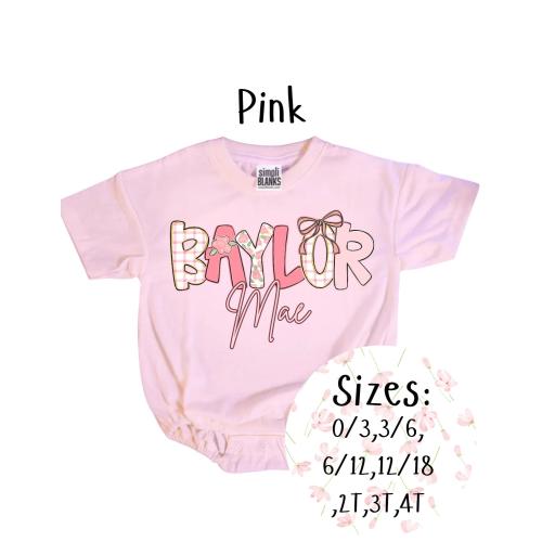 Personalized, Floral Customization, Bubble Romper, Oversized Kids bubble romper, short sleeve