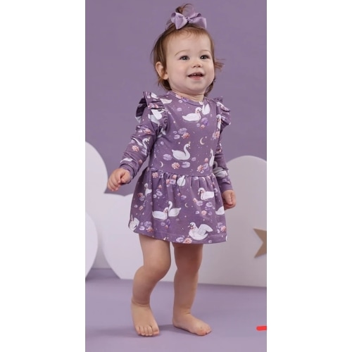 Midnight Swan Organic Dress | Snuggle Hunny
