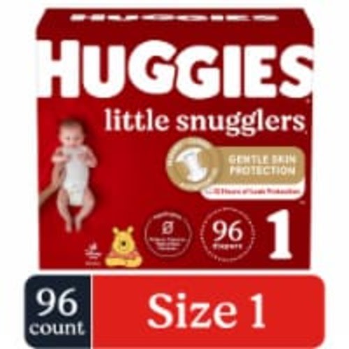 Huggies Little Snugglers Baby Diapers Size 1 (8-14 lbs), 96 count