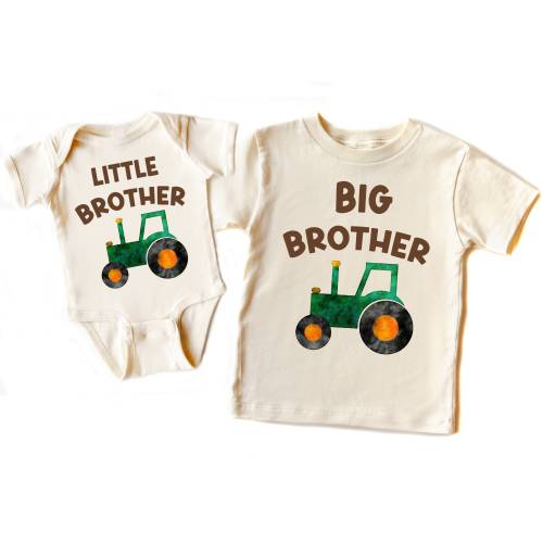 Tractor Big Brother Little Brother Shirts Set