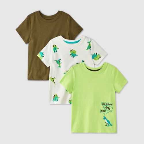 Toddler Boys' 3PK Dino T-Shirt - Cat & Jack™ Green 18M
