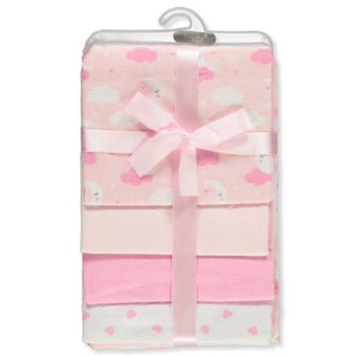 Everyday Kids Baby Girls' 4-Pack Receiving Blankets - pink, one size