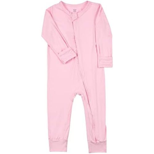 Aablexema Baby Footless Pajamas Zipper with Mitten, Rayon from Bamboo, Infant Long Sleeve Romper Pjs