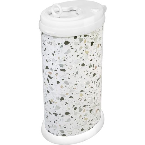 Ubbi Steel Diaper Pail, Odor Locking, No Special Bag Required, Award-Winning, Registry Must-Have, Terrazzo