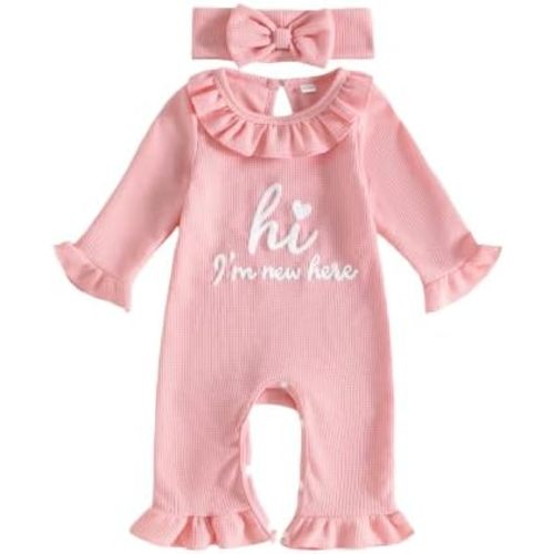 Sejardin Newborn Infant Baby Girl Romper Fall Clothes Letter Print Jumpsuit