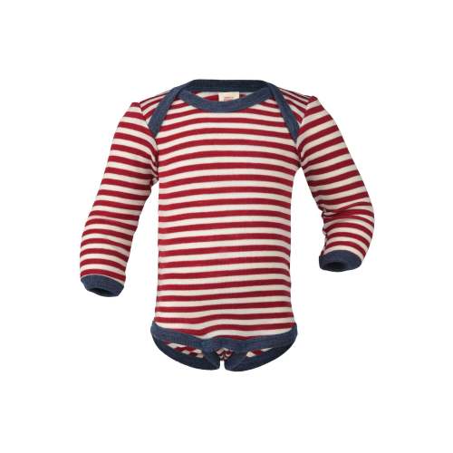 Long-sleeve wool striped bodysuit