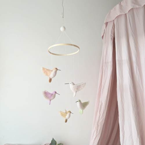 Hummingbirds mobile, Custom baby mobile, Nursery baby mobile, Crib mobile girl, Crib mobile pastel, Birds crib mobile, Pastel baby mobile
