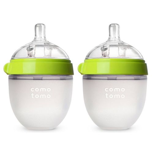 Comotomo Silicone Bottle 5-oz (2 Pack)- Green