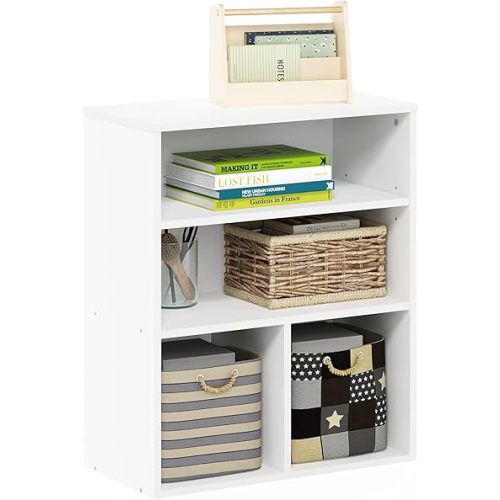 Furinno Pasir 3 Tier Display Bookcase, White