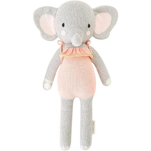 cuddle + kind Eloise The Elephant Hand-Knit Doll – 1 Doll = 10 Meals, Fair Trade, Heirloom Quality, Handcrafted in Peru, 100% Cotton Yarn