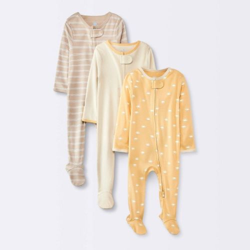 Baby 3pk Sunshine Sleep N' Play - Cloud Island™ Yellow, Size: 0-3M