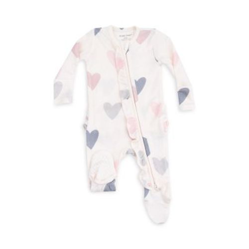 Girls' Hearts Ruffle Zipper Footie - Baby